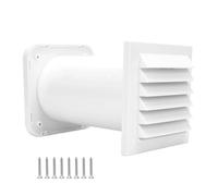 Adjustable Wall Vent Kit ABS 14x34cm Passive Exhaust Vent Cover With Rainproof Louvers Air Filter And Mounting Screws For Kitchen Bathroom Laundry Room