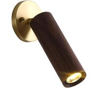 Adjustable Walnut Wall Lamps for Bedroom Reading Light, Indoor Wall Mounted Sconces, and Easy to Install Wall Lights for Living Room, Study, Stairs, House, Wall Lamps & Sconces