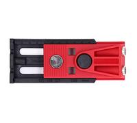 Adjustable Woodworking Drill Guide Hole Locator Fixture with Smooth Sawdust Discharge and Solid Connection for Furniture Wood Splicing, 114x60x30mm