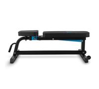 Capital Sports Ad Just - Banco musculación, Banco abdominales hasta 300 kg, Rack musculación con varios niveles de apoyo ajustables, Asiento regulable, Auero sintético alcochado, Negro