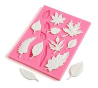 ADLABLD 1 molde de silicona para tartas, fondantkuchenform,3D Mini Hoja de Silicona,Moldes para Pasteles,Fondant,Kekse,Jabón,Azúcar,Pudin,Chocolate y caramelos