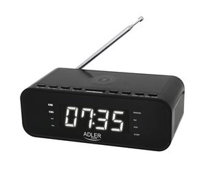 Adler AD 1192B Radio Despertador con Cargador Inalámbrico
