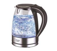 ADLER AD-1225 Hervidor de agua eléctrico cristal 1,7 litros, recipiente sin BPA, retro-iluminado, resistencia oculta, 2200 W con apagado automático al alcanzar la ebullición, inalámbrico 360º sin cable