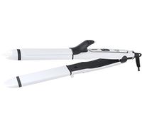 ADLER AD2104 Plancha de Pelo - Rizador Tenacillas 2 en 1, Placas con Revestimiento Cerámico, Calentamiento Rápido, Distribución Uniforme Temperatura, Peinado Profesional, Blanca 50W