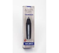 Adler AD 2911 Cortapelos Para Nariz y Orejas, Cuchillas de Acero Inoxidable, Afeitadora, , para Nariz, Oído y Facial, Cabezal Extraíble, Pila, Negro