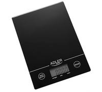 ADLER-AD-3138 Báscula de Cocina Digital de Vidrio Hasta 5 Kg Pantalla LCD (20x14 cm)