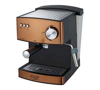 Adler AD 4404CR Cafetera Espresso Manual 15 bares 1,6 L, Brazo Doble Salida, Espumador Leche, Calientatazas, 850W, Cobre
