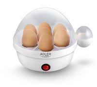 adler AD-4459 Cuece Eléctrico, 7 Huevos, Apagado Automático, Libre de BPA, 450W, 360 W, 0 Decibeles, blanco
