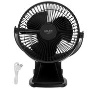 Adler AD 7342 B Ventilador de mesa con clip recargable 15,5 cm USB-C