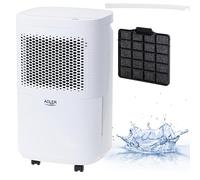 Adler AD 7917 Deshumidificador Eléctrico Portátil, 10L / 24 Horas, Compresor, Silencioso, Compacto, Depósito 2,2 L, Combate Humedad y Moho, Purificador de Aire, Función Descongelación, Estancias 60m3