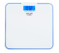 ADLER Báscula de baño, capacidad de 180 kg, borde de luz azul