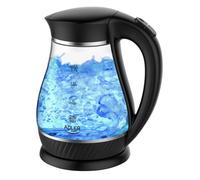 Adler AD1274B Hervidor de Agua Eléctrico de Cristal 1,7 Litros, Vidrio sin BPA, Retroiluminado, Apagado Automático, Inalámbrico 360º sin Cable, 2200W