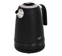 Adler Hervidor de agua eléctrico AD1295B – Vintage, 1,7 L, LCD, control temperatura, Inox, Negro