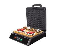 Adler AD3036 - Gofrera eléctrica profesional máquina hacer 4 gofres belgas, placa antiadherente, 1500W