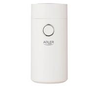 Adler AD4446WS Molinillo Café Eléctrico Pequeño, Semillas Especias y Frutos Secos, Cuchilla Doble de Acero Inoxidable, Capacidad 75g, 150W, Blanco