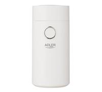 Adler AD4446WS Molinillo Café Eléctrico Pequeño, Semillas Especias y Frutos Secos, Cuchilla Doble de Acero Inoxidable, Capacidad 75g, 150W, Blanco