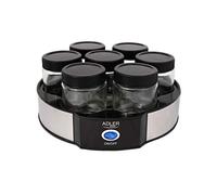 Adler AD4476 Yogurtera, Preparacion de 1,4L, 7 Tarros con Tapón(160 ml), Tapa Transparente, Acero Inoxidable 150W Negro