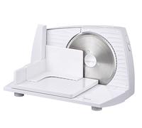 Adler AD4703 Cortafiambres Eléctrico Plegable, Loncheador Rebanador de Pan, Grosor de Corte Ajustable hasta 15mm, Protector de Dedos, Disco Corte de Acero Inoxidable 17 cm, 400W, Blanco