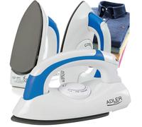 Adler AD5015 - Plancha de Viaje con mango plegable, ligera y pequeña, suela NON-STICK , ajuste temperatura, 700W