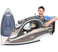 Adler AD5030 Plancha Ropa Vapor Vertical Suela Cerámica, Golpe de Vapor 70 g/min, Vapor Contínuo 20 g/min, Autolimpieza, Sistema Antigoteo y Antical, 3000W, Depósito 310ml