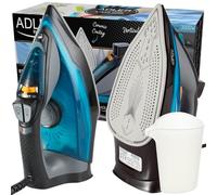 Adler Ad5032 Plancha de Vapor 3000 W, Suela Cerámica, Vertical, Planchado en Seco, Apagado Automático, Autolimpiable, Filtro Antical, Antigoteo, 350 Milliliters, Azul