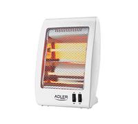Adler AD7709 Estufa eléctrica de cuarzo portátil, radiador halógeno, 2 niveles temperatura, sistema seguridad, 400/800W