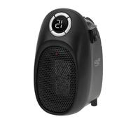 Adler AD7726 Mini Calefactor Portátil Cerámico sin Cable, Regulador de Temperatura 15-35ºC, Pantalla LED, Temporizador 12 h, Bajo Consumo, Camping, Oficina, Silencioso, 1500W