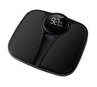 Adler AD8172B Báscula de Baño Digital, Alta Precisión, Pantalla LED, hasta 180Kg, Diseño Moderno, Apagado Automático, Superficie Antideslizante, Negra