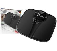 Adler AD8172B Báscula de Baño Digital, Alta Precisión, Pantalla LED, hasta 180Kg, Diseño Moderno, Apagado Automático, Superficie Antideslizante, Negra
