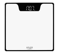 Adler AD8174W Báscula de Baño Digital, Alta Precisión, Pantalla LED, hasta 180Kg, Diseño Moderno, Apagado Automático, Vidrio Templado Color Blanco