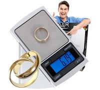 ADLER Balanza de precisión, capacidad 100g/0,01g, pantalla LCD con retroiluminación