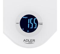 ADLER Báscula de cocina - Capacidad máxima 10 kg, recargable por USB