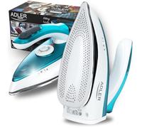 ADLER EUROPE Plancha de viaje Mini 1700 W - Compacta con mango plegable 19,5 x 9 x 8,5 cm - 70 g de vapor y función de secado - Suela de acero inoxidable, depósito de agua de 60 ml y cable de 1,94 m