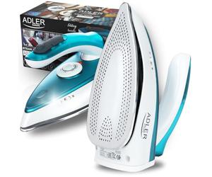 ADLER EUROPE Plancha de viaje Mini 1700 W - Compacta con mango plegable 19,5 x 9 x 8,5 cm - 70 g de vapor y función de secado - Suela de acero inoxidable, depósito de agua de 60 ml y cable de 1,94 m