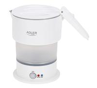 Adler Hervidor de Agua Plegable para Viaje AD 1377W, 2 Modos de Calentamiento, Portátil con Bolsa de Transporte, Acero inoxidable, Capacidad máxima de 0,6 LColor Blanco