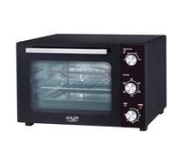Adler Horno Eléctrico de 35 Litros AD 6025, Control de Temperatura 90-230°C, Función Convección y Asador, Temporizador 60 Minutos, Parrilla y Bandeja Incluidas, Negro