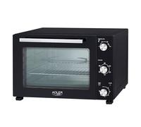 Adler Horno Eléctrico de 48 Litros AD 6026, temperatura Ajustable hasta 230°C, temporizador de 60 Minutos, función de convección y asador giratorio, 5 modos de horneado, Color Negro