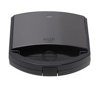 Adler Parrilla Eléctrica de Contacto AD 3068, Plancha para Sandwiches y Carnes, Placas Antiadherentes Acanaladas, Color Negro