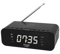 Adler AD 1192B Radio Despertador FM con Cargador Inalámbrico, Bluetooth
