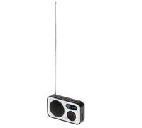 Adler Radio Digital Am/FM Portátil AD 1906, Pantalla LCD, Control de Volumen, USB, Antena Telescópica, Alimentación por Batería, Blanco y Negro