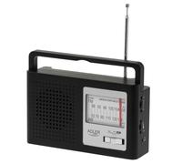 Radio Portátil AM/FM Adler Antena Batería Función Universal AD 1909
