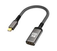 adlonim Adaptador 8K Mini DisplayPort a HDMI 4K 240Hz / 8K 60Hz, convertidor unidireccional trenzado de alta velocidad, compatible con Thunderbolt 2, para MacBook Pro/Air, Mac mini, Surface Pro/Dock