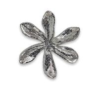 ADM - Flor 2 - Escultura decorada en mosaico de cristal para colgar en la pared - Plata - H51 cm