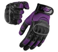 ADM Guantes de piel de vaca para mujer, ligeros, de verano, para motocicleta, conducción, escalada, senderismo, equitación, carreras, en 4 colores elegantes, 9001 LDY (9001 Purple LDY, S)