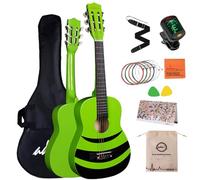 ADM Kit de guitarra clásica de 1/4 para niños, juego de guitarra junior de 30 pulgadas para principiantes con bolsa de concierto, afinador de clip, correa, púas, cuerdas adicionales, bolsa de