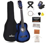 ADM Kit de guitarra clásica de 1/4 para niños, juego de guitarra junior para principiantes con bolsa de concierto, afinador de clip, correa, púas, cuerdas adicionales, bolsa de almacenamiento y paño