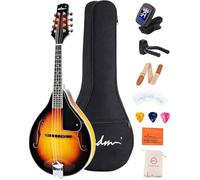 ADM Sunbrust - Kit de instrumentos de mandolina acústica, estilo A para niños, estudiantes, adultos, mandolinas de madera, juego para principiantes con bolsa, afinador, ecualizador, correa, cuerdas