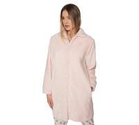 ADMAS CLASSIC Bata Mujer Invierno 100% Poliéster - Bata de Mujer Larga con Botones y Bolsillos en Tejido Jacquard Coral Suave, Calentita para Casa, Co