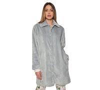 ADMAS CLASSIC Bata Mujer Invierno 100% Poliéster - Bata de Mujer Larga con Botones y Bolsillos en Tejido Jacquard Coral Suave, Calentita para Casa, Co