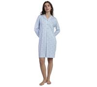 ADMAS Classic Camisón Mujer Invierno 50% Algodón, 50% Viscosa - Camisón de Mujer Manga Larga con Tapeta y Botones, Estampado Actual, Punto Suave de Ca